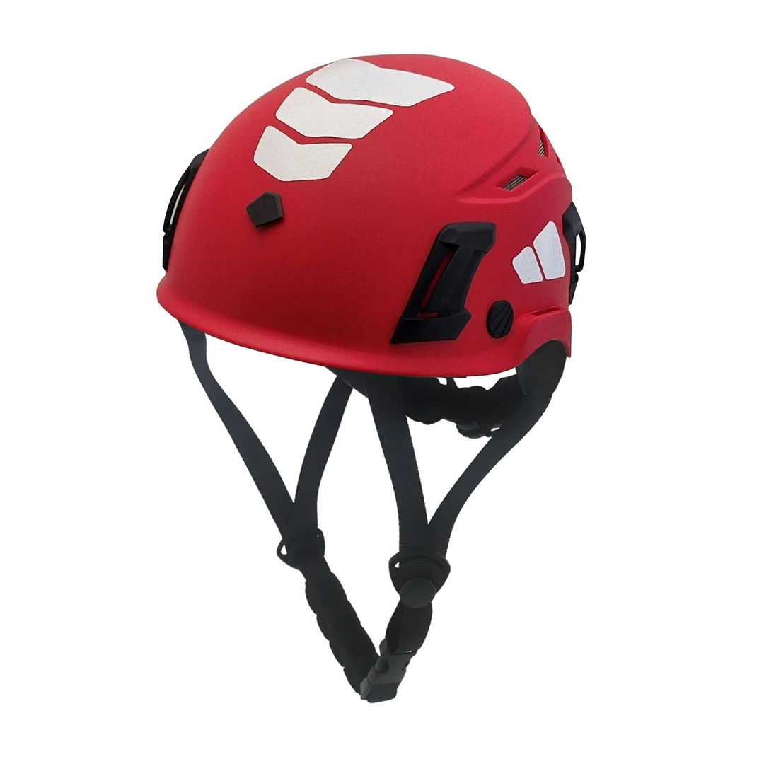 Climbing Helmet, Vented, Red, Ratchet